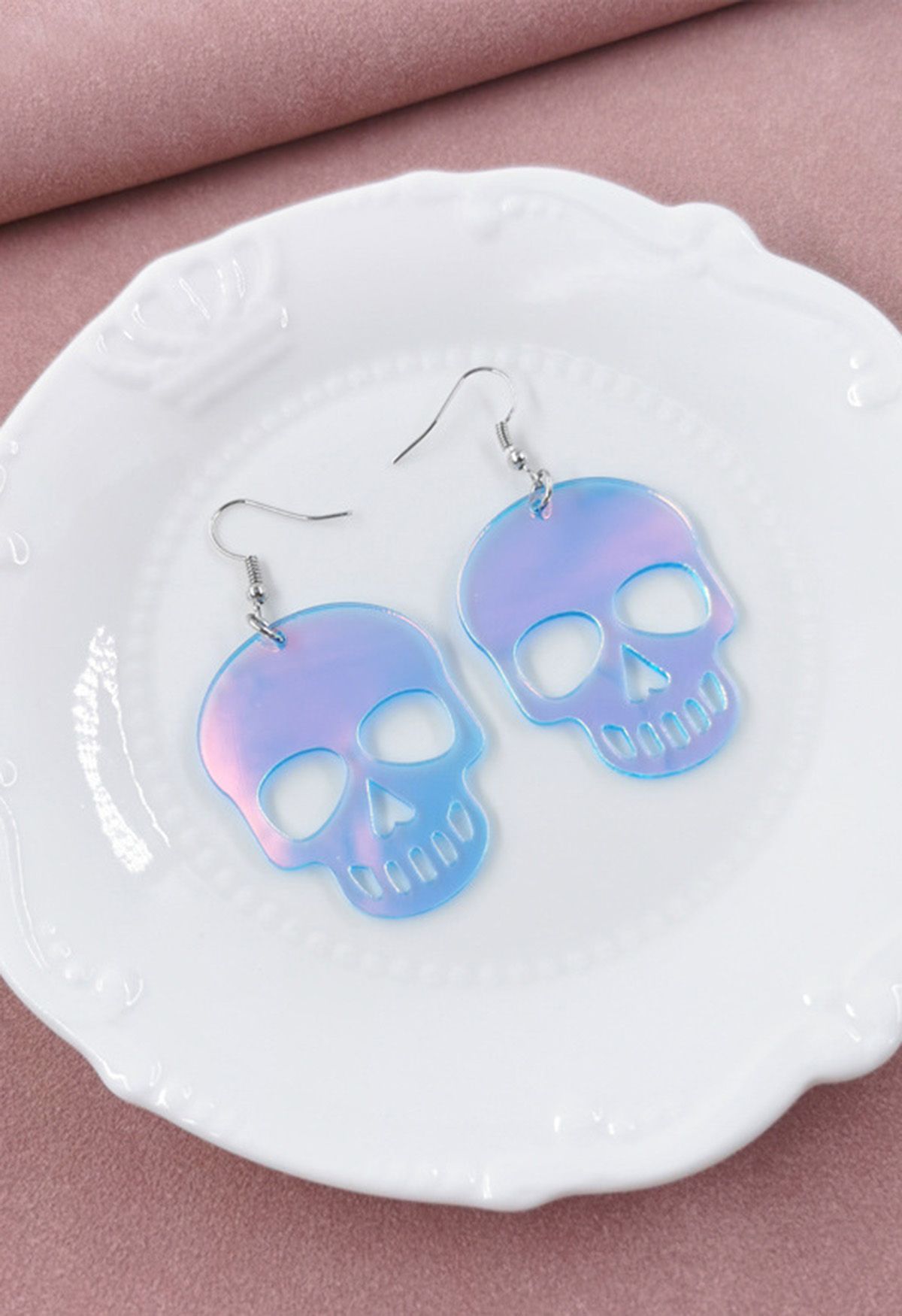 Translucent Skull Laser Color Earrings