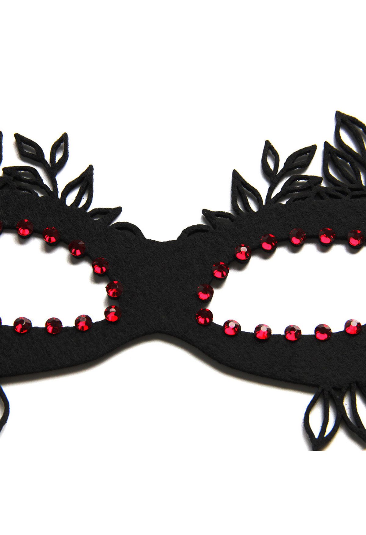 Floral Trim Burgundy Jewelry Ball Mask 