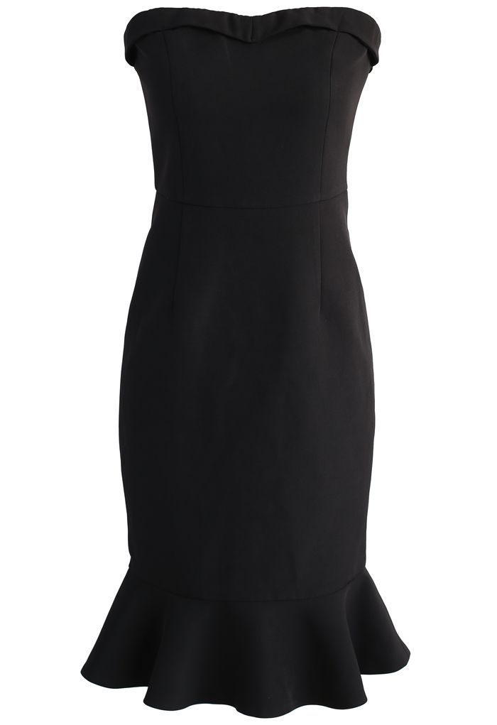 Simple Sophistication Strapless Body-con Dress in Black