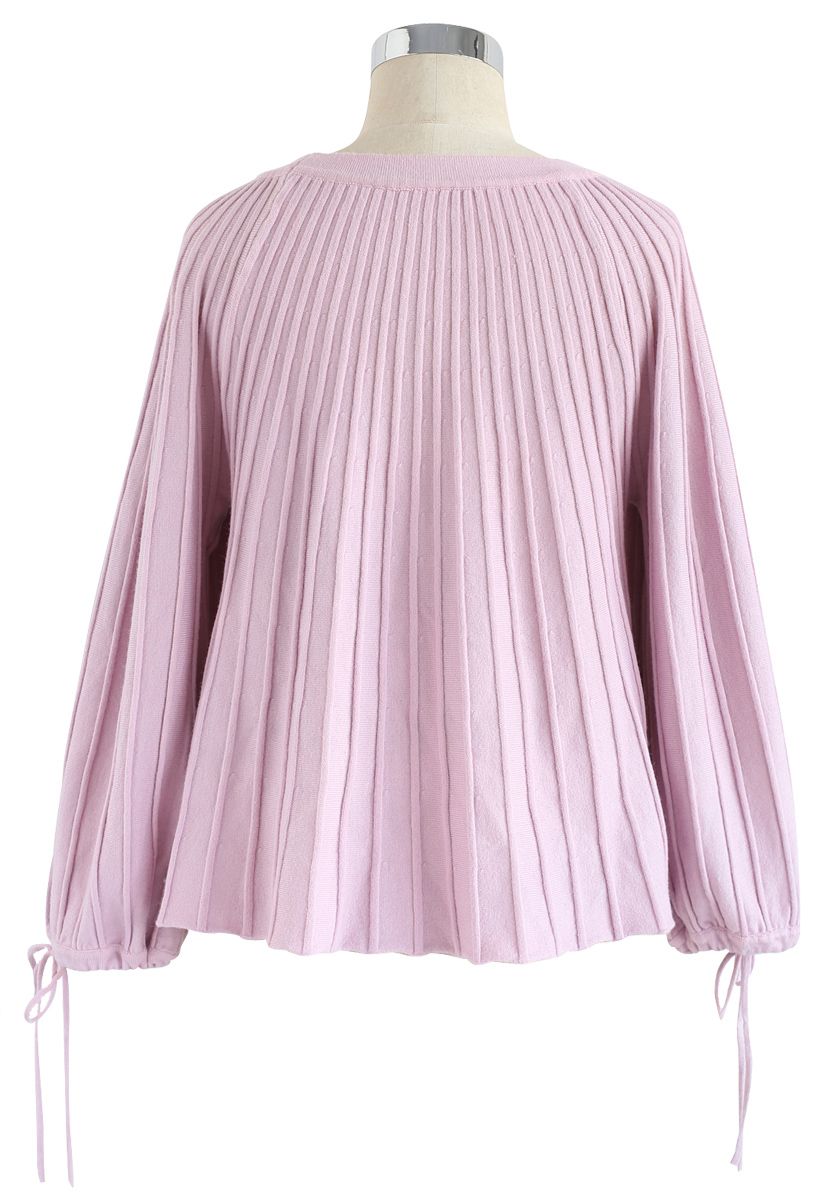 Sugary Puff Radiating Stripe Sweater in Pink