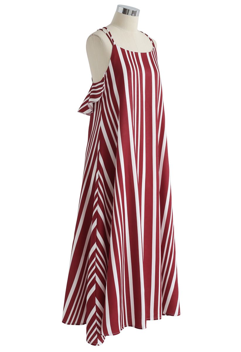 Prominent Stripes Cross Back Cami Dress