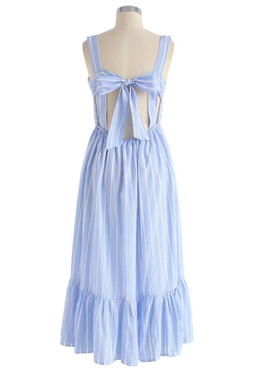 Summery Sense Blue Stripe Cami Dress