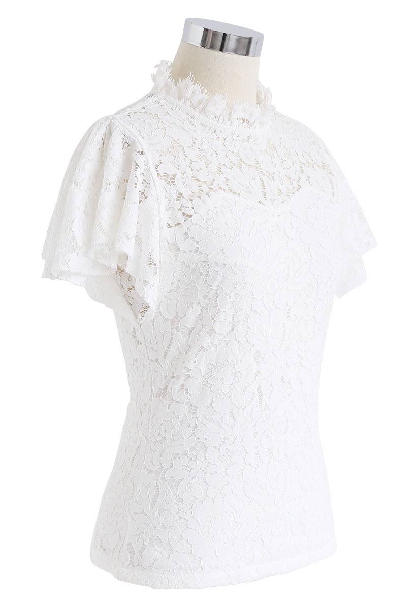 Fall in Love Lace Top in White