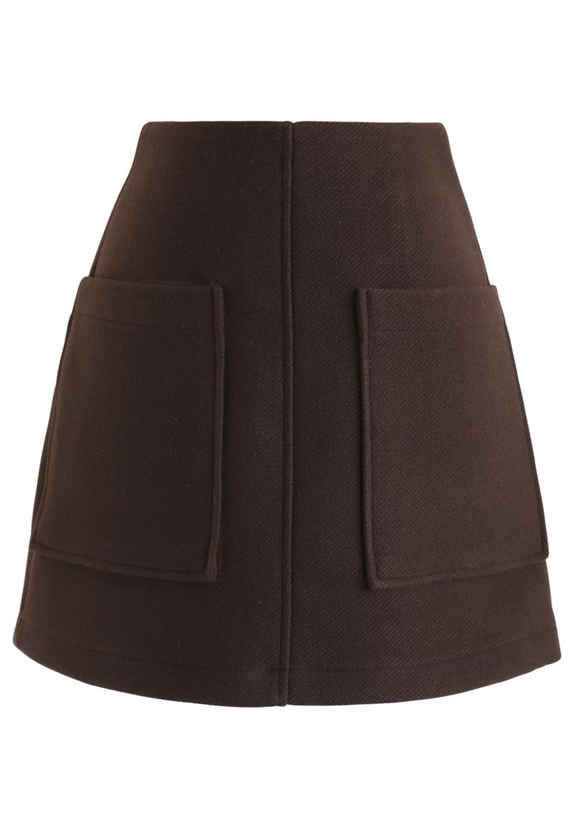 Pocket of Charm Mini Skirt in Brown