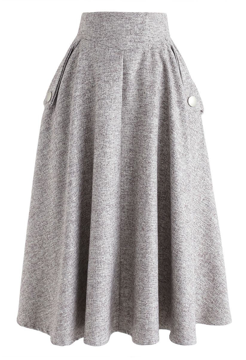 Classic Simplicity A-Line Midi Skirt in Sand