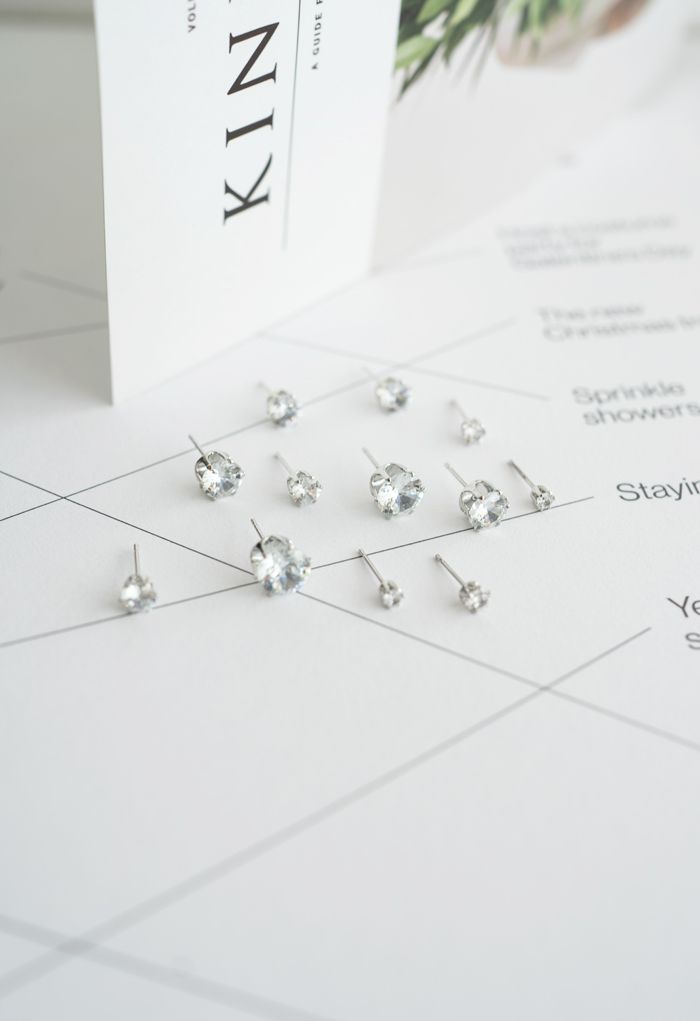 6-Pack Diamante Earrings