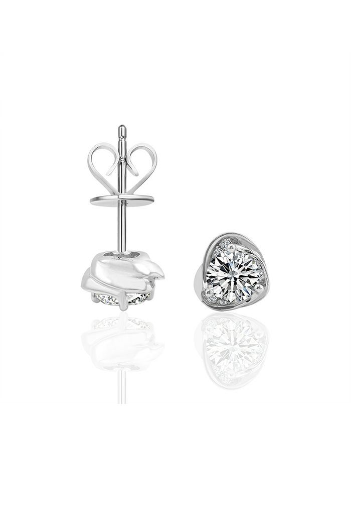 Floral Moissanite Diamond Earrings