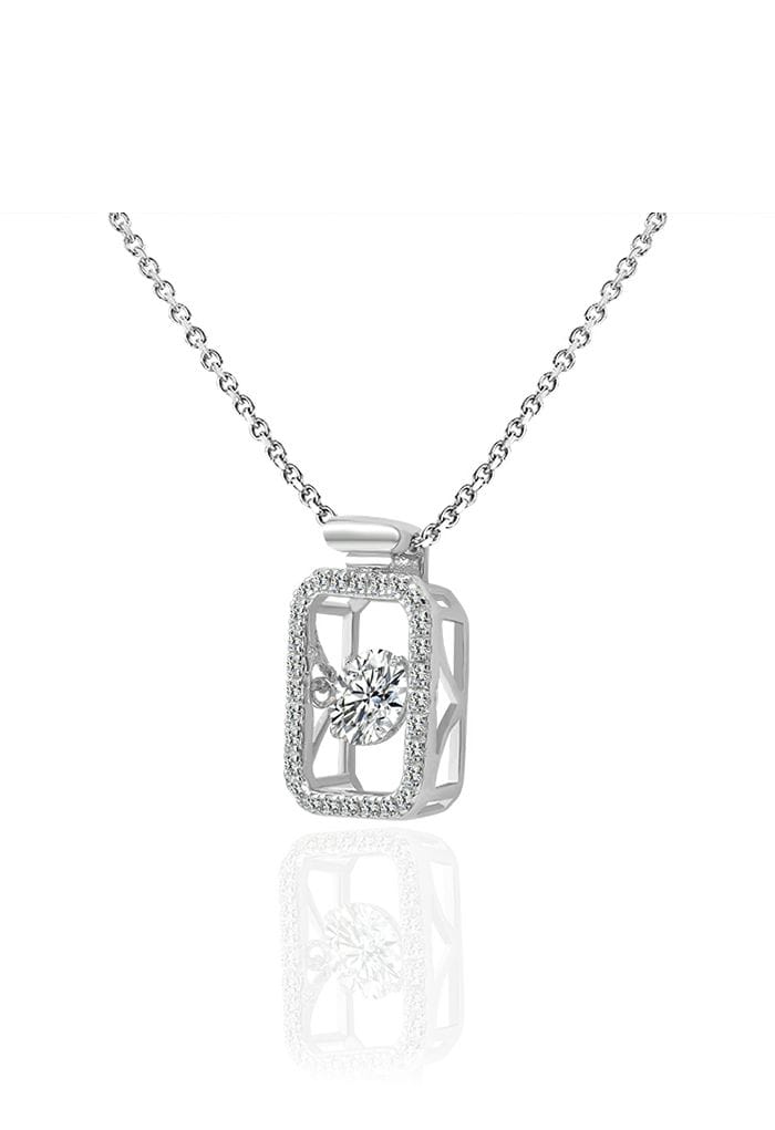 Rectangle Shape Hollow Out Moissanite Diamond Necklace