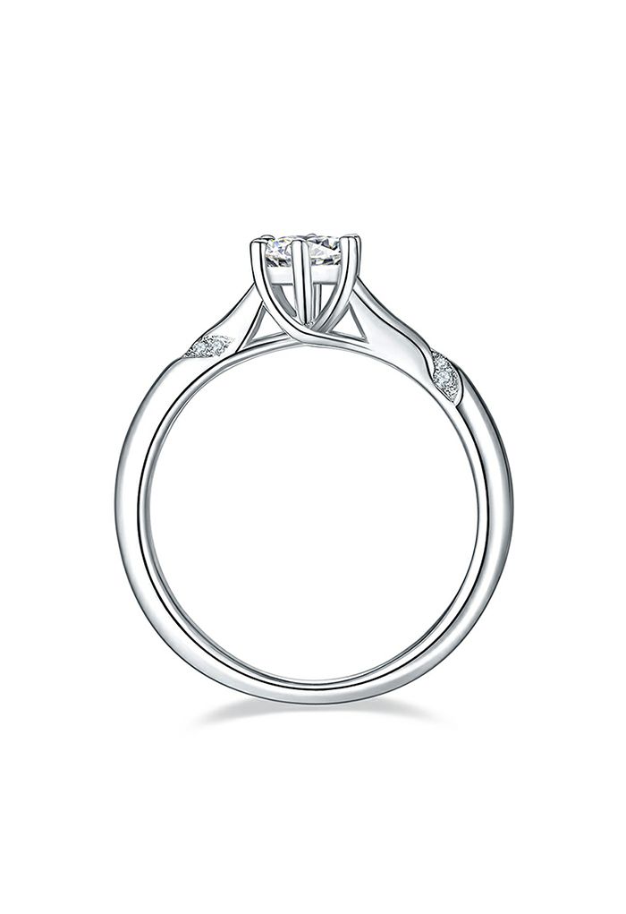Wavy Insert Moissanite Diamond Ring