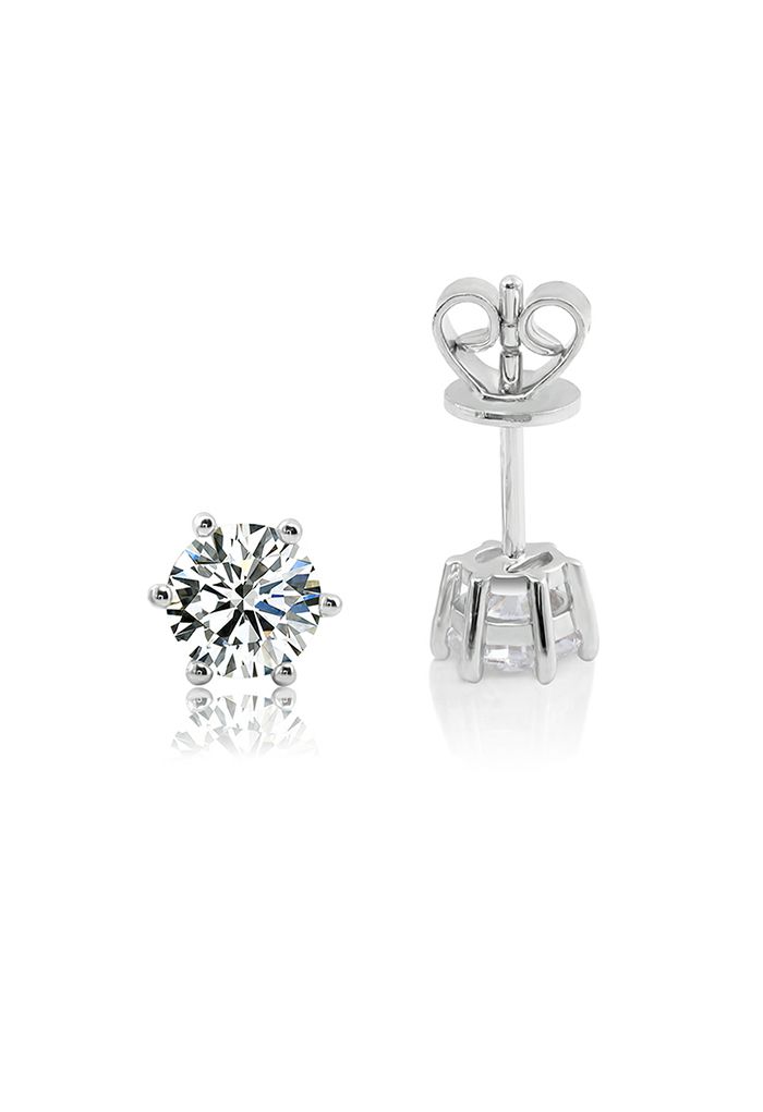 Hexagon Shape Moissanite Diamond Earrings