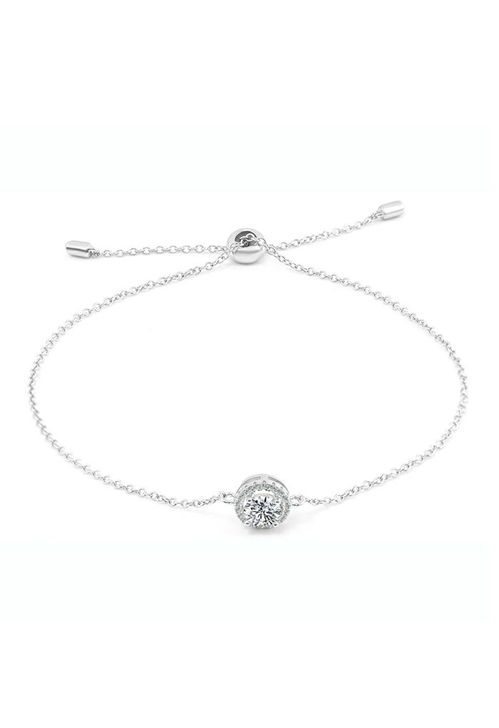 Drawstring Single Moissanite Diamond Bracelet