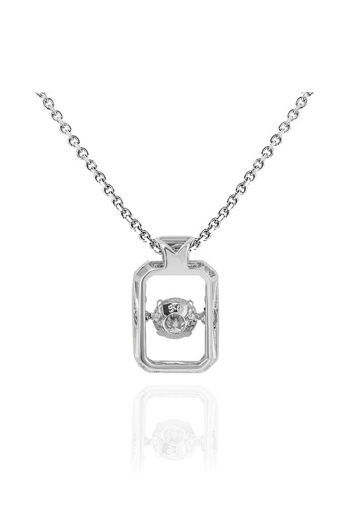 Rectangle Shape Hollow Out Moissanite Diamond Necklace