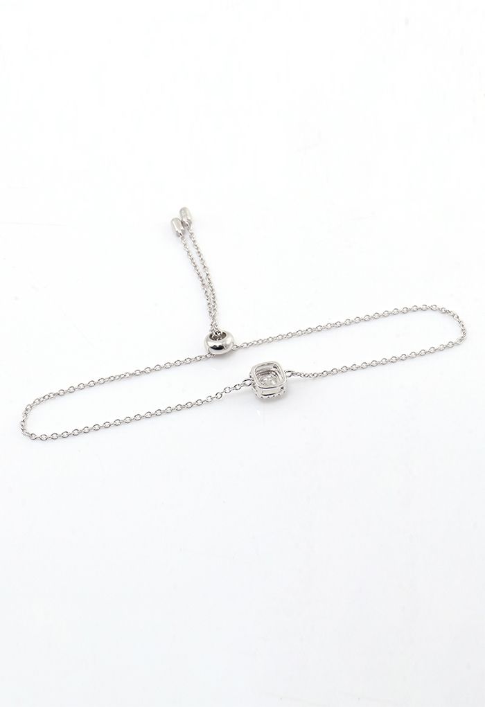 Square Pendant Moissanite Diamond Bracelet