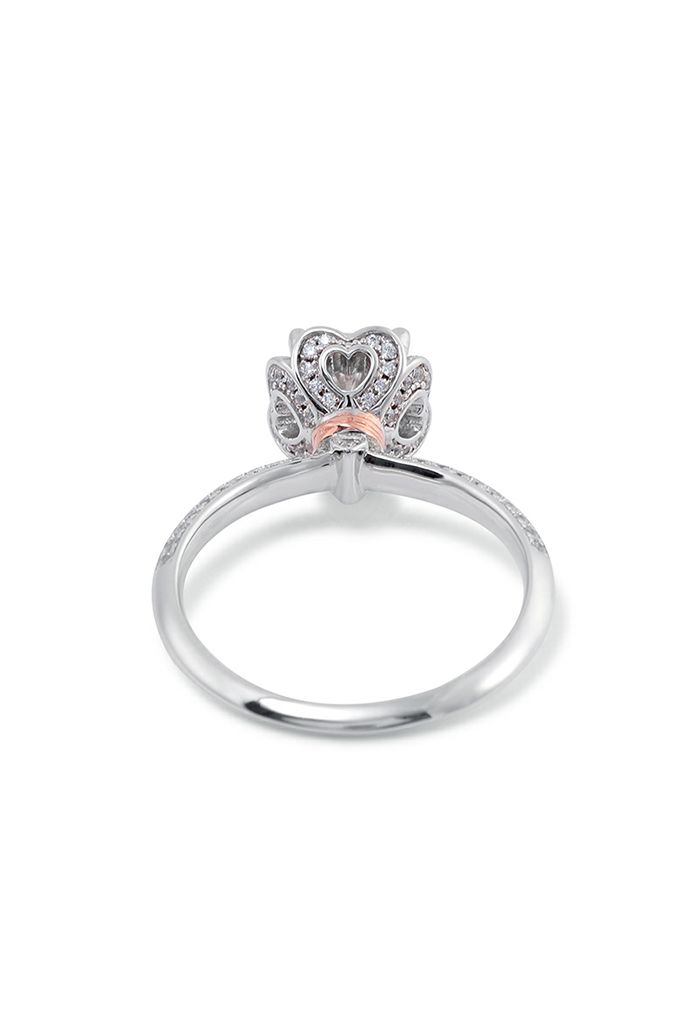 Floral Heart Shape Moissanite Diamond Ring