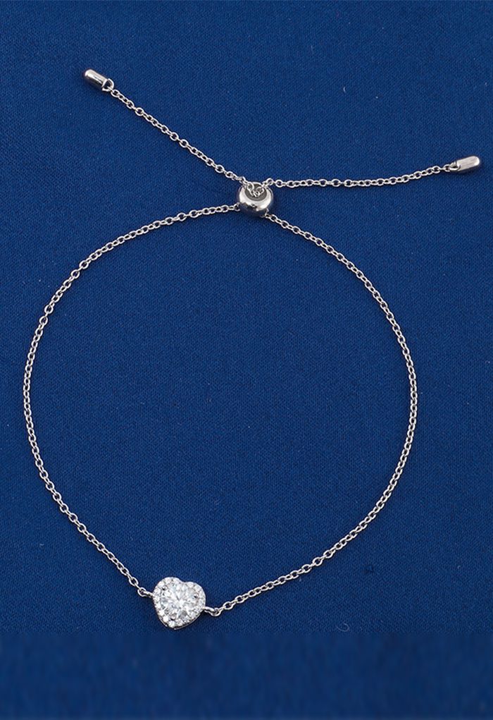 Heart Pendant Moissanite Diamond Bracelet