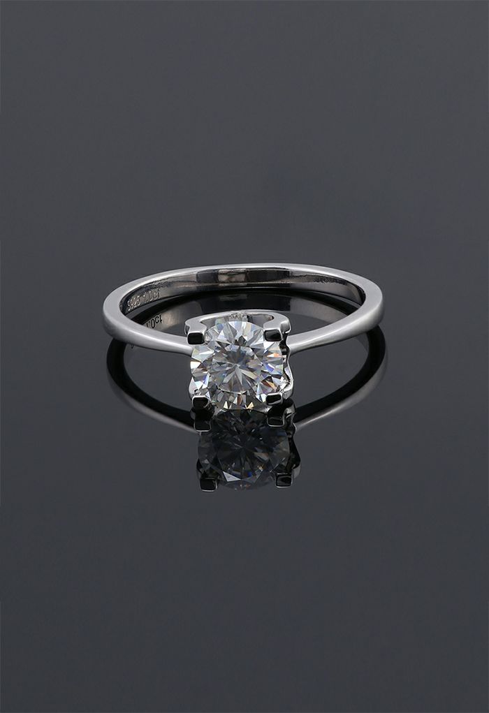 Single Moissanite Diamond Ring