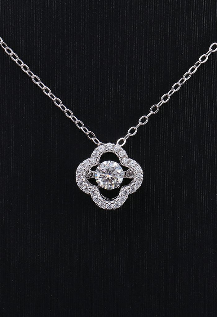 Four Leaf Clover Moissanite Diamond Necklace