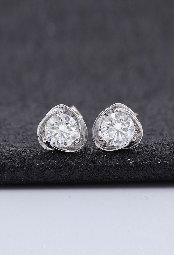Floral Moissanite Diamond Earrings