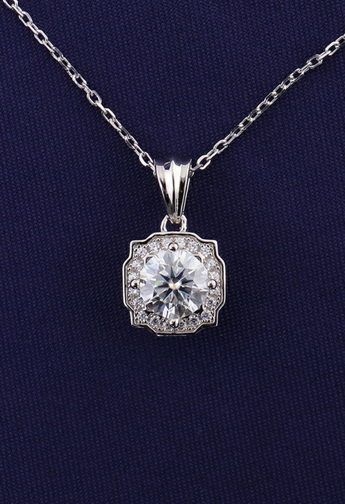 Pointed Edge Moissanite Diamond Necklace