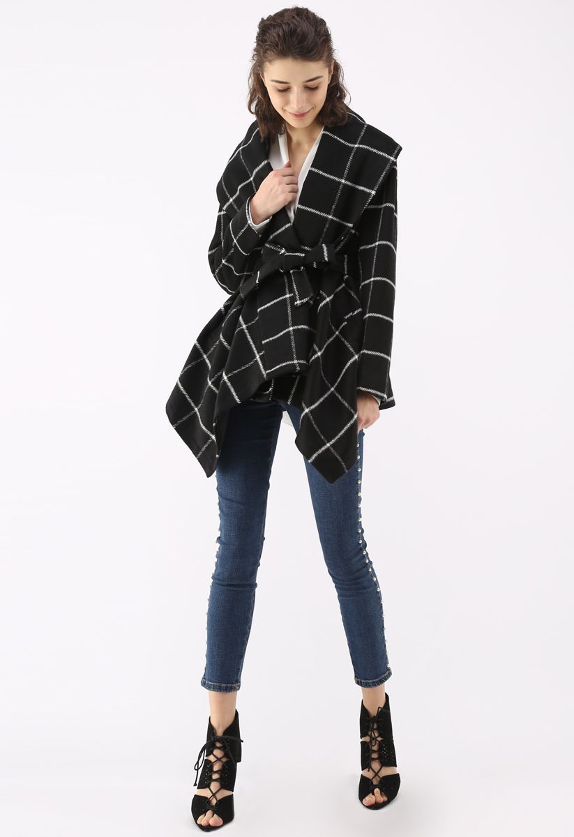 Prairie Grid Rabato Coat in Black