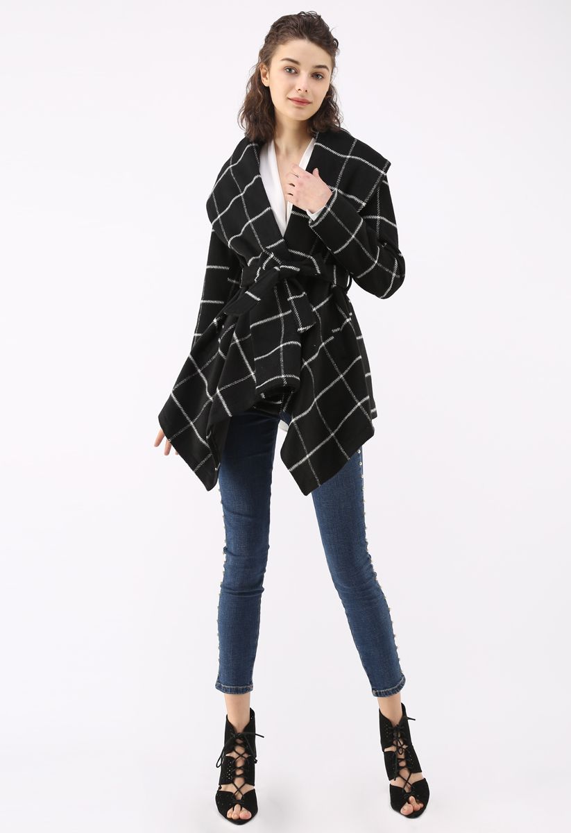 Prairie Grid Rabato Coat in Black