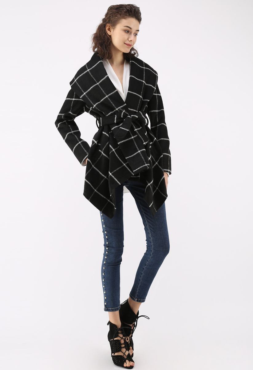Prairie Grid Rabato Coat in Black