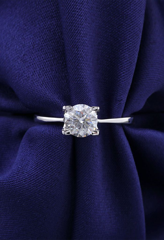 Single Moissanite Diamond Ring
