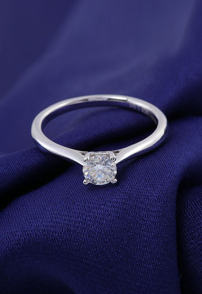 Glinting Moissanite Diamond Ring