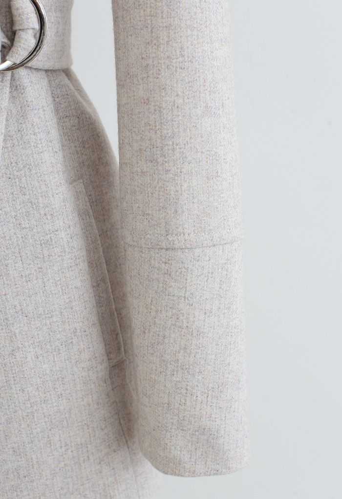 Rabato Wrap Belted Wool-Blend Coat in Ivory