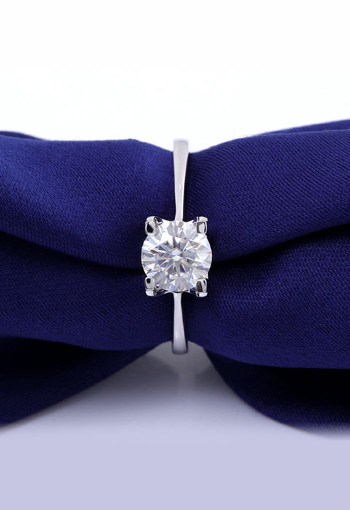 Single Moissanite Diamond Ring