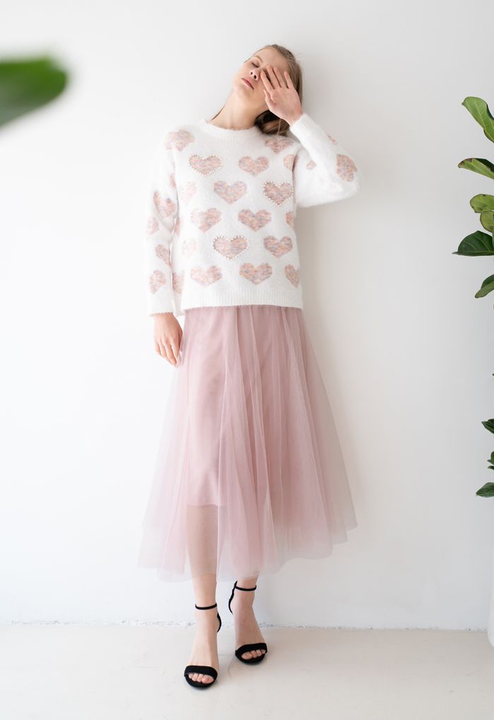 My Secret Garden Tulle Maxi Skirt in Pink