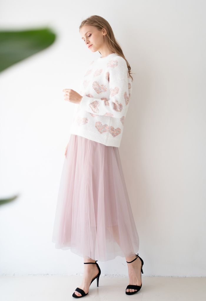 My Secret Garden Tulle Maxi Skirt in Pink