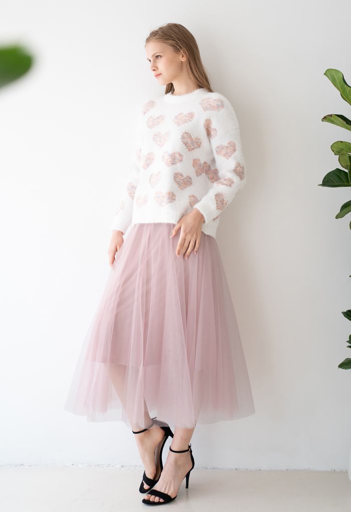 My Secret Garden Tulle Maxi Skirt in Pink