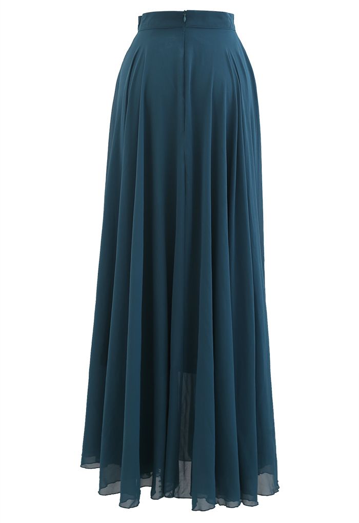 Timeless Favorite Chiffon Maxi Skirt in Dark Green