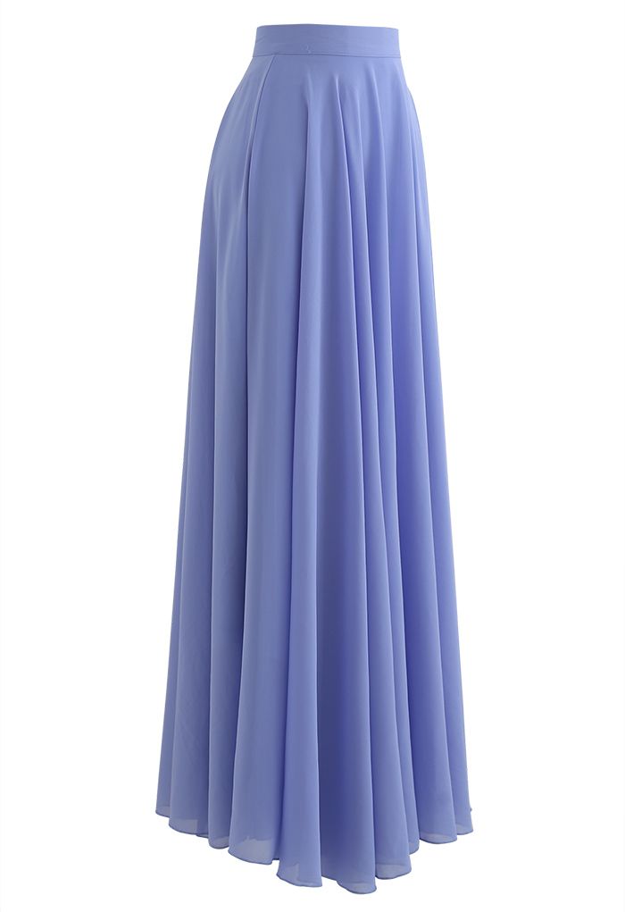 Timeless Favorite Chiffon Maxi Skirt in Light Blue