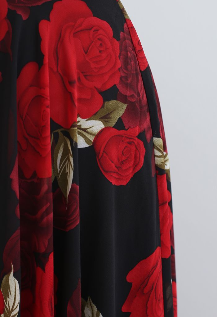 Timeless Favorite Chiffon Maxi Skirt in Red Rose