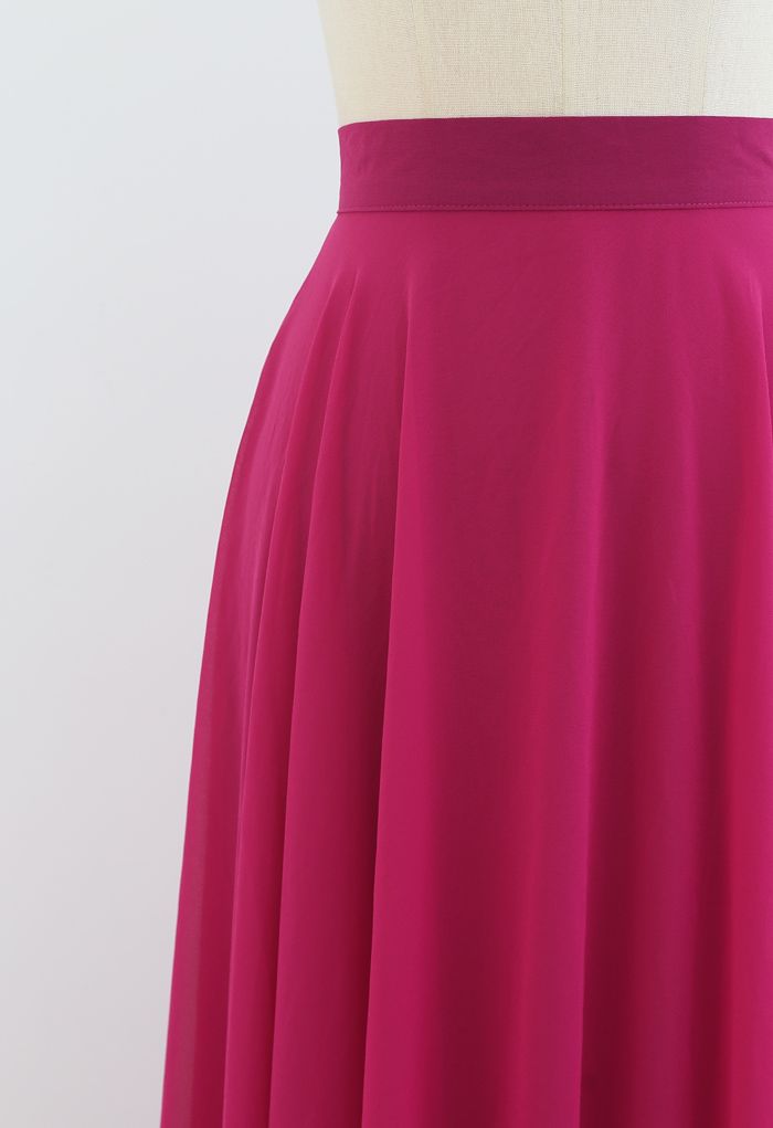 Timeless Favorite Chiffon Maxi Skirt in Magenta