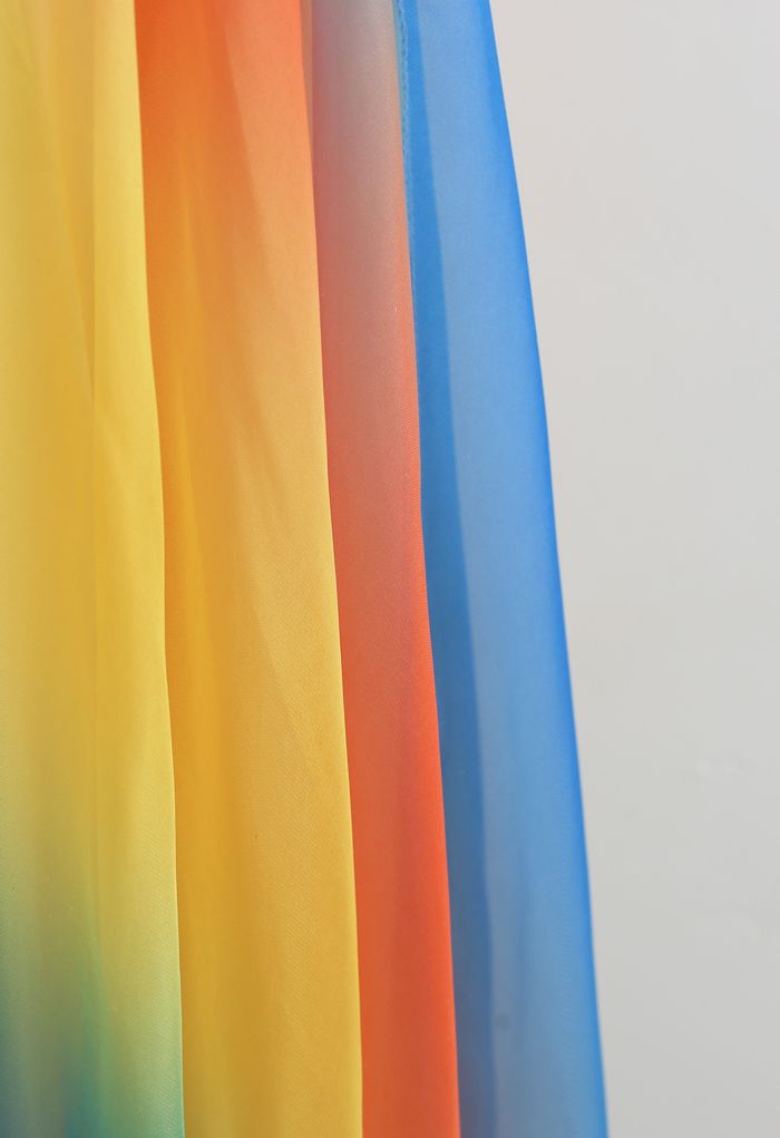 Tie Dye Chiffon Maxi Skirt in Yellow