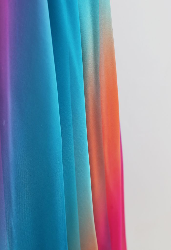 Tie Dye Chiffon Maxi Skirt in Blue