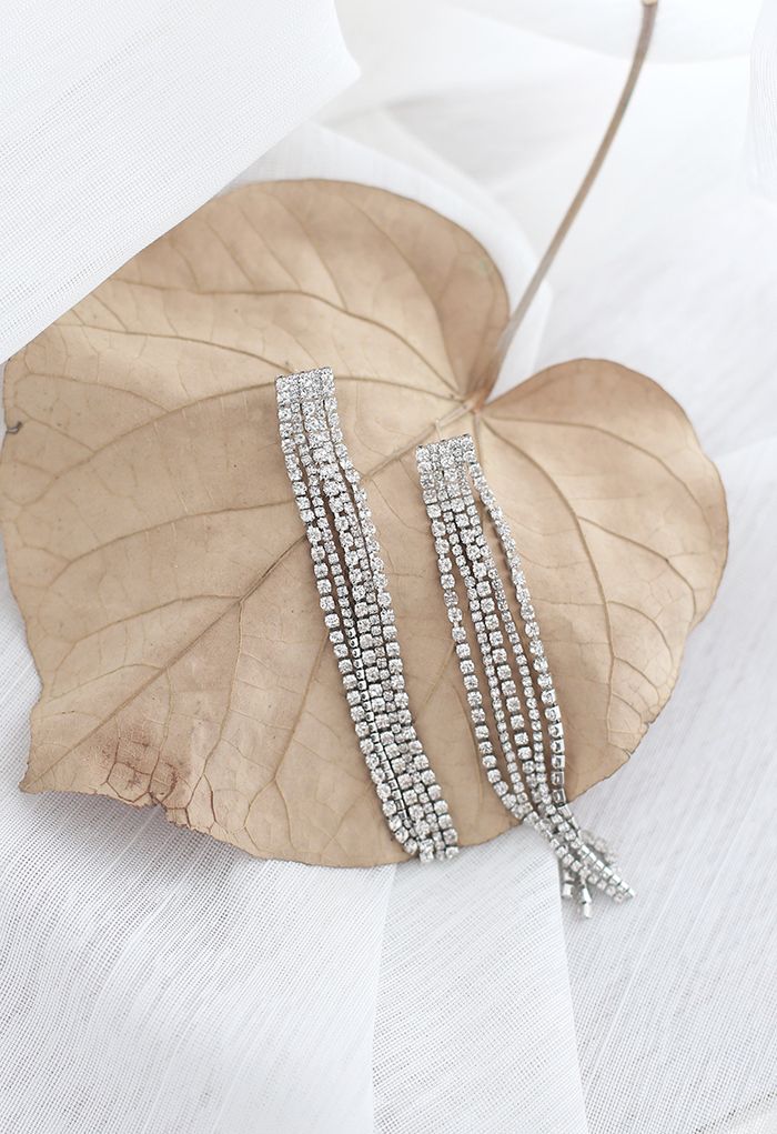 Silver Chain Tassel Earrings