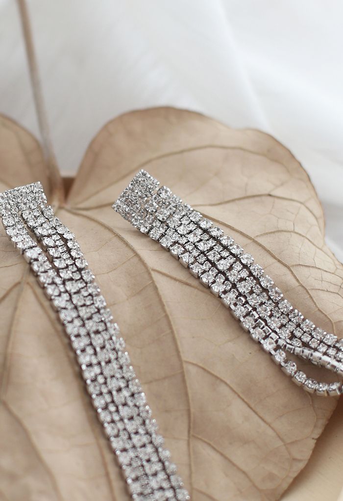 Silver Chain Tassel Earrings