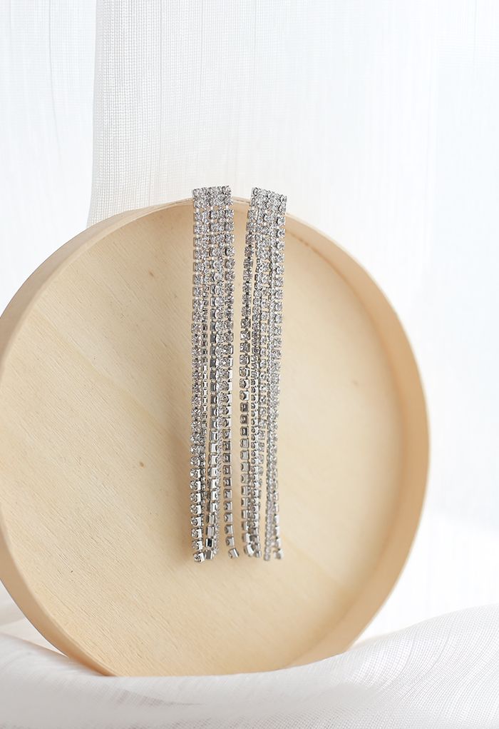 Silver Chain Tassel Earrings