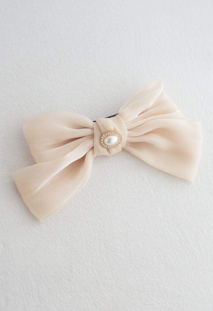 Pearly Big Bow Barrette