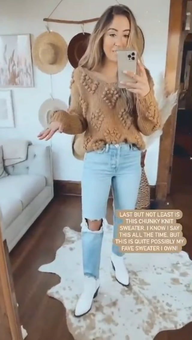 Knit Your Love V-Neck Sweater in Tan