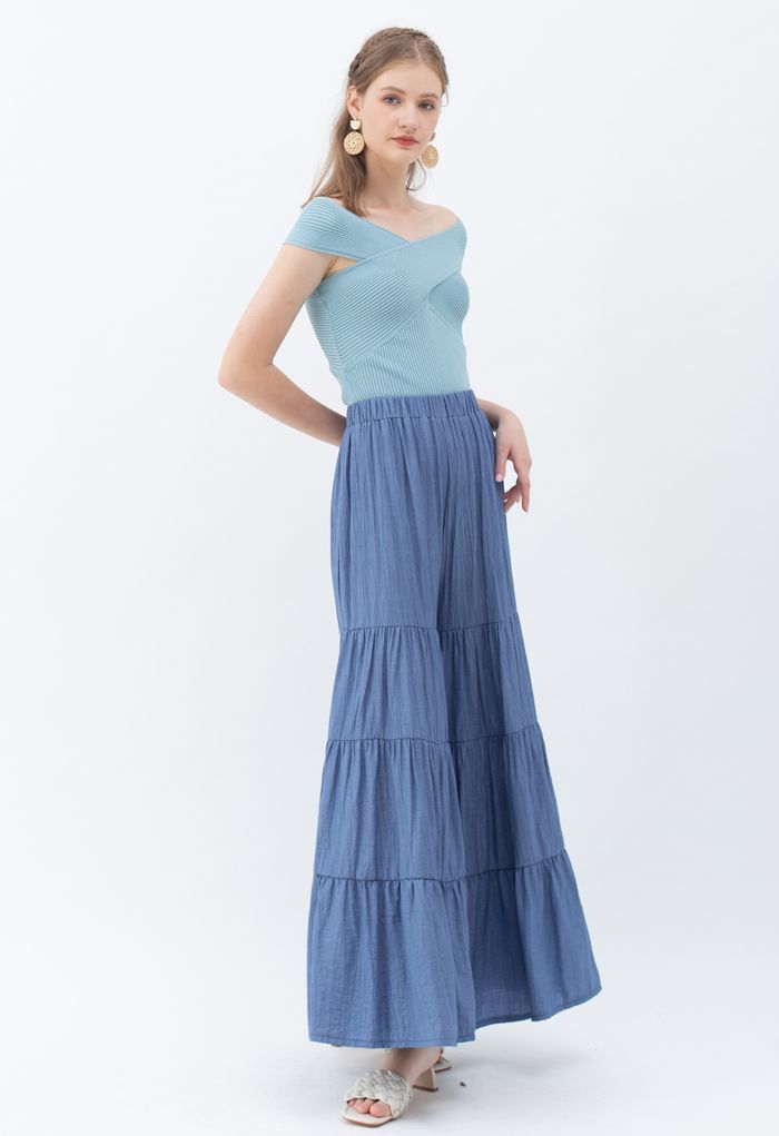 Sunny Days Wide-Leg Pants in Navy