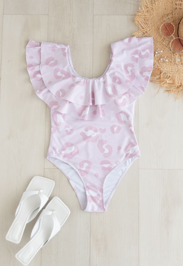 Tiered Ruffle Printed Swimsuit for Mommy & Kids