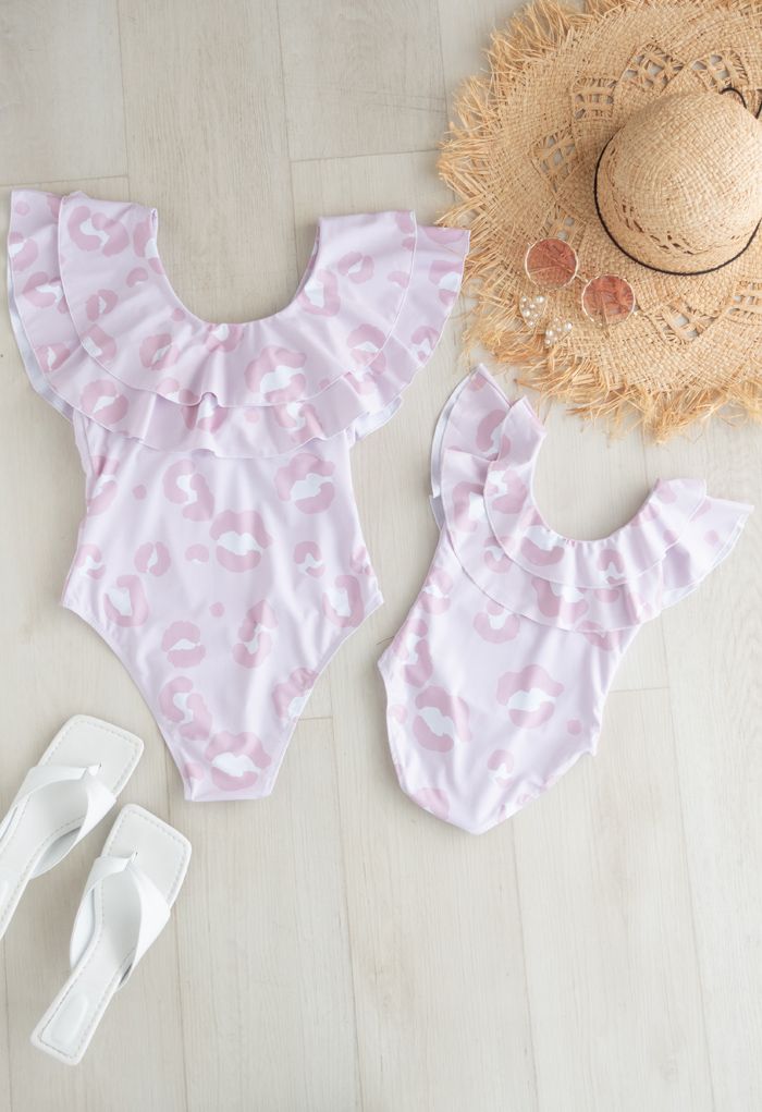 Tiered Ruffle Printed Swimsuit for Mommy & Kids