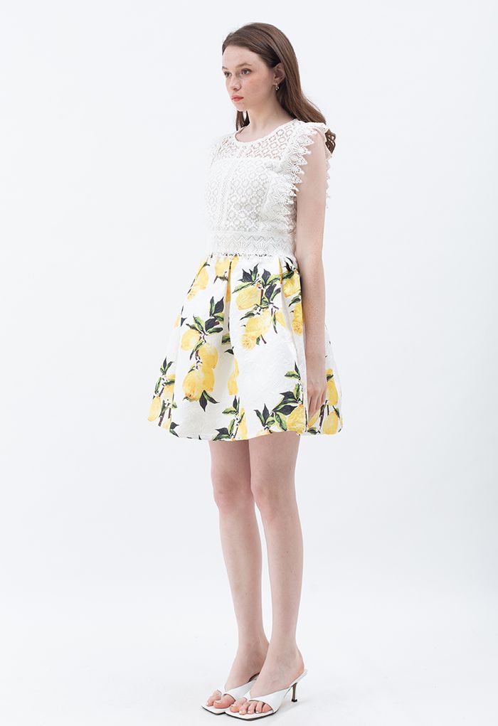 Crochet Lacey Sleeveless Crop Top in White