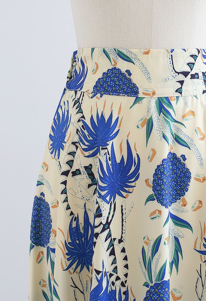 Tropical Pineapple A-Line Maxi Skirt
