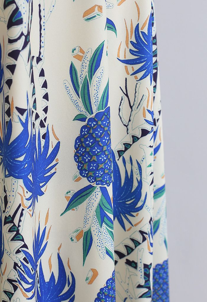 Tropical Pineapple A-Line Maxi Skirt